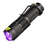 Mini taktická nabíjateľná ZOOM baterka duo UV svetlo +COB LED s klipom